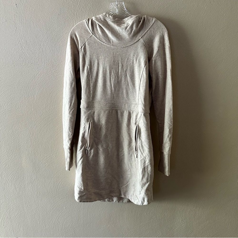 Athleta Cooldown Cream Hooded Sweatshirt Dress Size Small - Picture 2 of 10